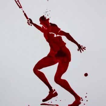 Dibujo titulada "tennis-n-23-dessin-…" por Henri Ibara, Obra de arte original, Tinta