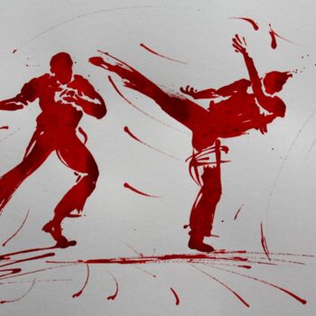 Σχέδιο με τίτλο "capoeira-dessin-de-…" από Henri Ibara, Αυθεντικά έργα τέχνης, Μελάνι