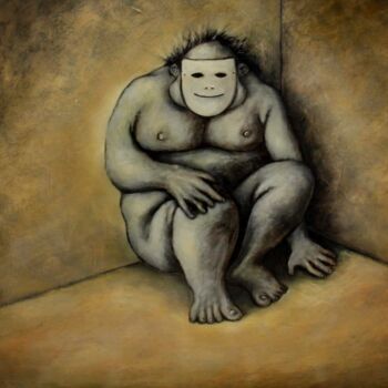 Painting titled "l-enfant-obese-the-…" by Henri Ibara, Original Artwork, Oil