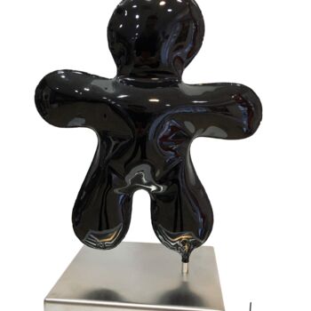 Sculpture intitulée "Petit bonhomme laqu…" par Henri Iglesis, Œuvre d'art originale, Métaux