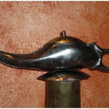 Sculpture titled "N°10 - Lampe magique" by Henri Iglesis, Original Artwork, Metals