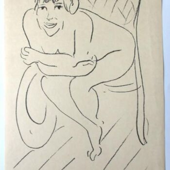 Printmaking titled "Nu au  rocking chair" by Henri Matisse, Original Artwork, Oil