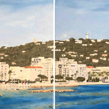 Peinture intitulée "baie de Cannes part…" par Henri Papillon, Œuvre d'art originale, Huile