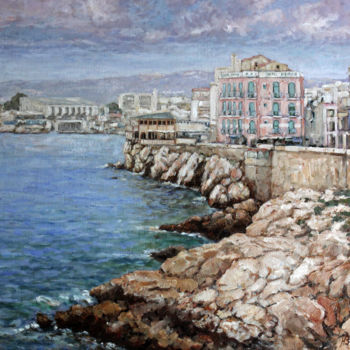 Painting titled "Crique des Catalans…" by Henri Remi, Original Artwork, Oil