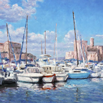 Malerei mit dem Titel "Vieux Port de Marse…" von Henri Remi, Original-Kunstwerk, Öl