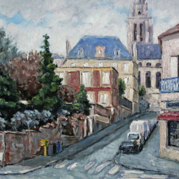 Schilderij getiteld "Rue Thiers dans le…" door Henri Remi, Origineel Kunstwerk, Olie