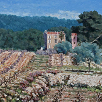 Painting titled "Bastide du Domaine…" by Henri Remi, Original Artwork, Oil