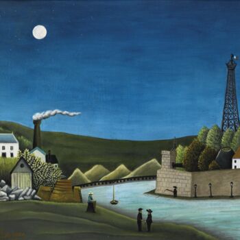 Peinture intitulée "La Seine à Suresnes" par Henri Rousseau, Œuvre d'art originale, Huile