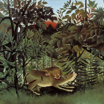 Peinture intitulée "Le lion, ayant faim…" par Henri Rousseau, Œuvre d'art originale, Huile