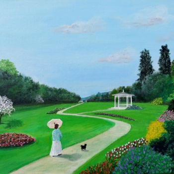 Pittura intitolato "La promeneuse" da Henri Sacchi, Opera d'arte originale, Acrilico