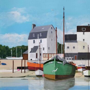 Painting titled "Le petit port" by Henri Sacchi, Original Artwork, Acrylic