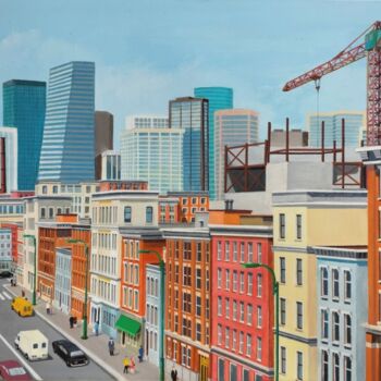 Peinture intitulée "Busy City" par Henri Sacchi, Œuvre d'art originale, Acrylique
