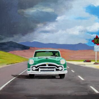 Painting titled "Route 66" by Henri Sacchi, Original Artwork, Acrylic
