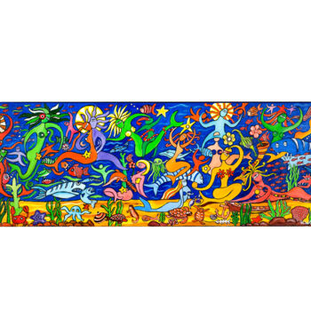 Peinture intitulée "Le Bal des Sirènes" par Henri Wojcik, Œuvre d'art originale, Acrylique