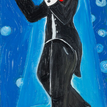 Pittura intitolato "Le Flutiste" da Henri Wojcik, Opera d'arte originale, Acrilico