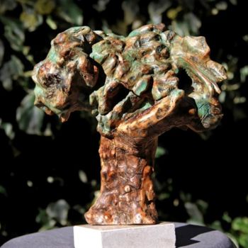 Sculpture titled "Le petit olivier" by Henri Degracia, Original Artwork, Wood