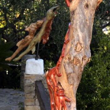 Скульптура под названием "Ascension" - Henri Degracia, Подлинное произведение искусства, Дерево