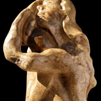 Sculpture titled "Maternité" by Henri Degracia, Original Artwork, Wood