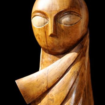 Sculpture intitulée "Maya" par Henri Degracia, Œuvre d'art originale, Bois