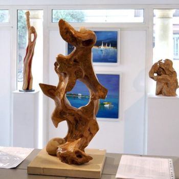 Escultura intitulada "2012 - Exposition…" por Henri Degracia, Obras de arte originais, Madeira