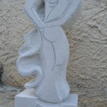 Skulptur mit dem Titel "Flamenco (en cours…" von Henri Degracia, Original-Kunstwerk, Stein