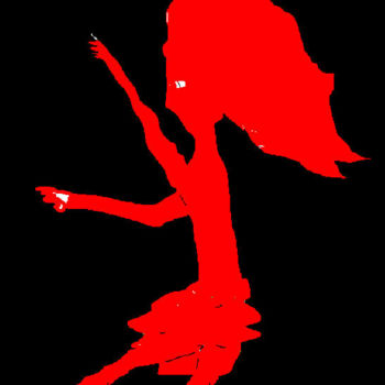 Digital Arts titled "Red Girl" by Henrietta, Original Artwork, Digital Painting