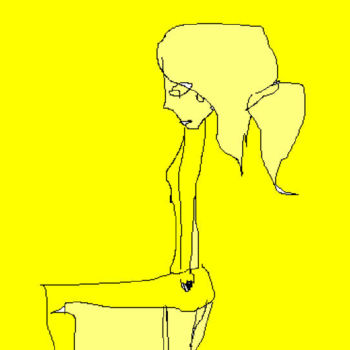 Digital Arts titled "A Yellow Self-Portr…" by Henrietta, Original Artwork, Digital Painting