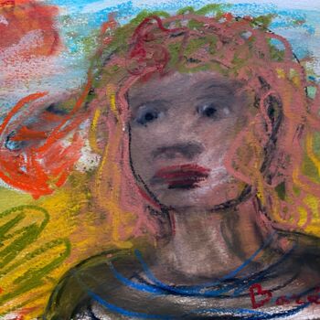 Tekening getiteld ""Enfant du soleil"" door Henriette Barety, Origineel Kunstwerk, Pastel