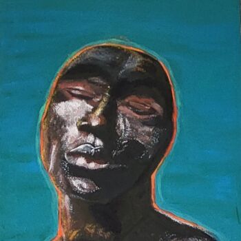 Peinture intitulée "African spirituality" par Henriette Lunang, Œuvre d'art originale, Huile Monté sur Châssis en bois