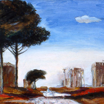 Painting titled "Via Appia" by Henrikh Hechiporenko, Original Artwork, Oil