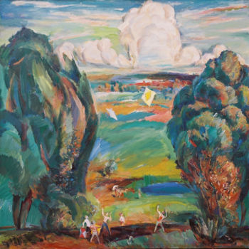 Malerei mit dem Titel "Summer" von Henrikh Hechiporenko, Original-Kunstwerk, Öl