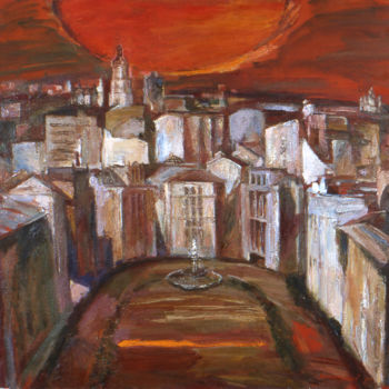 Painting titled "Square" by Henrikh Hechiporenko, Original Artwork, Oil