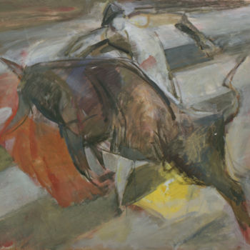 Schilderij getiteld "Toro" door Henrikh Hechiporenko, Origineel Kunstwerk, Tempera