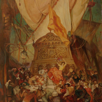 Malerei mit dem Titel "Sails" von Henrikh Hechiporenko, Original-Kunstwerk, Öl