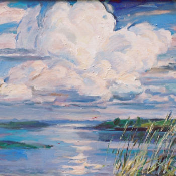 Painting titled "Cloud" by Henrikh Hechiporenko, Original Artwork, Oil