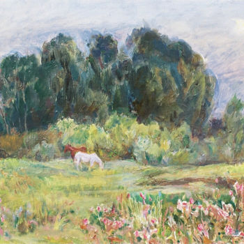 Painting titled "Twilight" by Henrikh Hechiporenko, Original Artwork, Oil