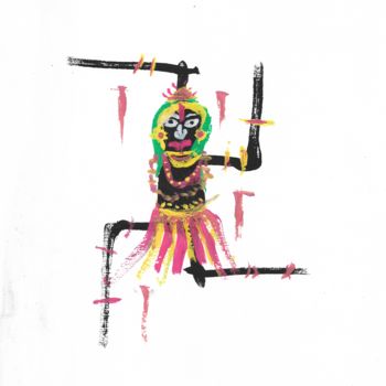 Peinture intitulée "KALI-MAH" par Lil.Kali, Œuvre d'art originale, Gouache