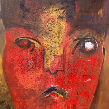 Malerei mit dem Titel "Face" von Henri Moweta, Original-Kunstwerk, Öl