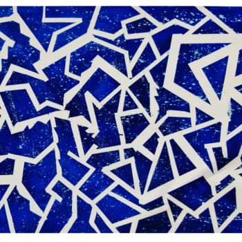 「éclas de verre bleu…」というタイトルの絵画 Henrique Carreirinhasによって, オリジナルのアートワーク, オイル