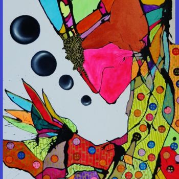 Peinture intitulée "amie  le clown" par Henrique Carreirinhas, Œuvre d'art originale, Autre