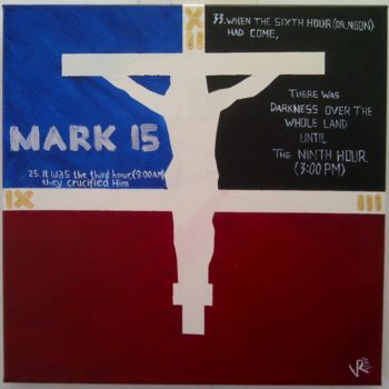 Painting titled "Mark 15 : 25 & 33" by Henry Florian Hendrata, Original Artwork, Acrylic
