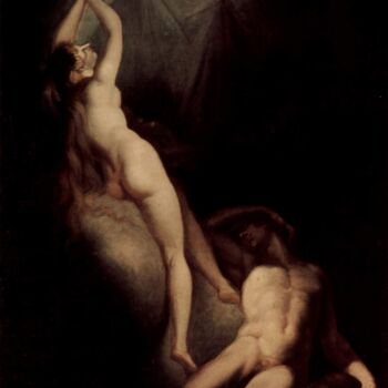 Peinture intitulée "La création d'Eve" par Henry Fuseli, Œuvre d'art originale, Huile