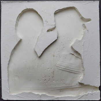 Sculpture titled "les ombres (R9)" by Henry Pouillon, Original Artwork, Cement