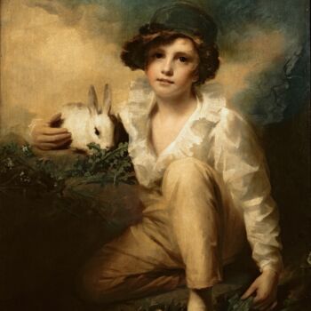 Картина под названием "Garçon au lapin" - Henry Raeburn, Подлинное произведение искусства, Масло