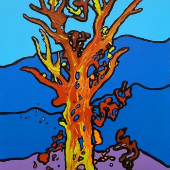 Painting titled "Arbol Coral" by Henry Rodriguez, Original Artwork, Acrylic