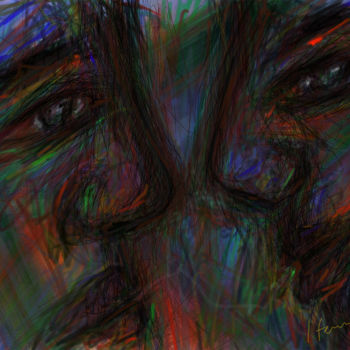 Digital Arts titled "Flou regard" by Henry Neu, Original Artwork, Digital Painting