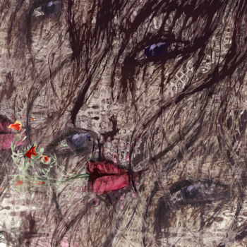 Arts numériques intitulée "La fille dans le ve…" par Henry Neu, Œuvre d'art originale, Peinture numérique