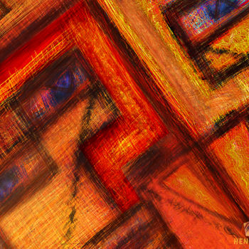 Digitale Kunst mit dem Titel "Labyrinthe humain" von Henry Neu, Original-Kunstwerk, Digitale Malerei