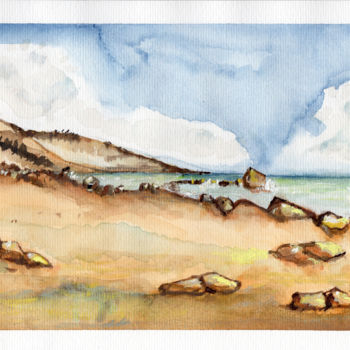 Malarstwo zatytułowany „beaches / praias” autorstwa Hercules Megda, Oryginalna praca, Akwarela