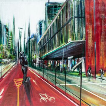 Malarstwo zatytułowany „São Paulo city, Bra…” autorstwa Hercules Rodriguez, Oryginalna praca, Akryl Zamontowany na Drewniana…